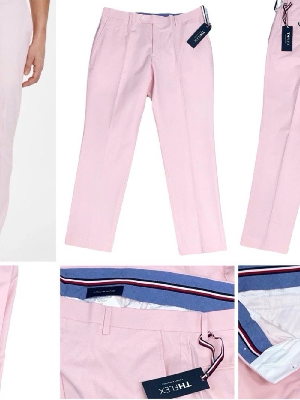 Tommy Hilfiger LIGHT PINK Men's
Modern-Fit TH Flex Chambray Pants,
34/30 New NWT